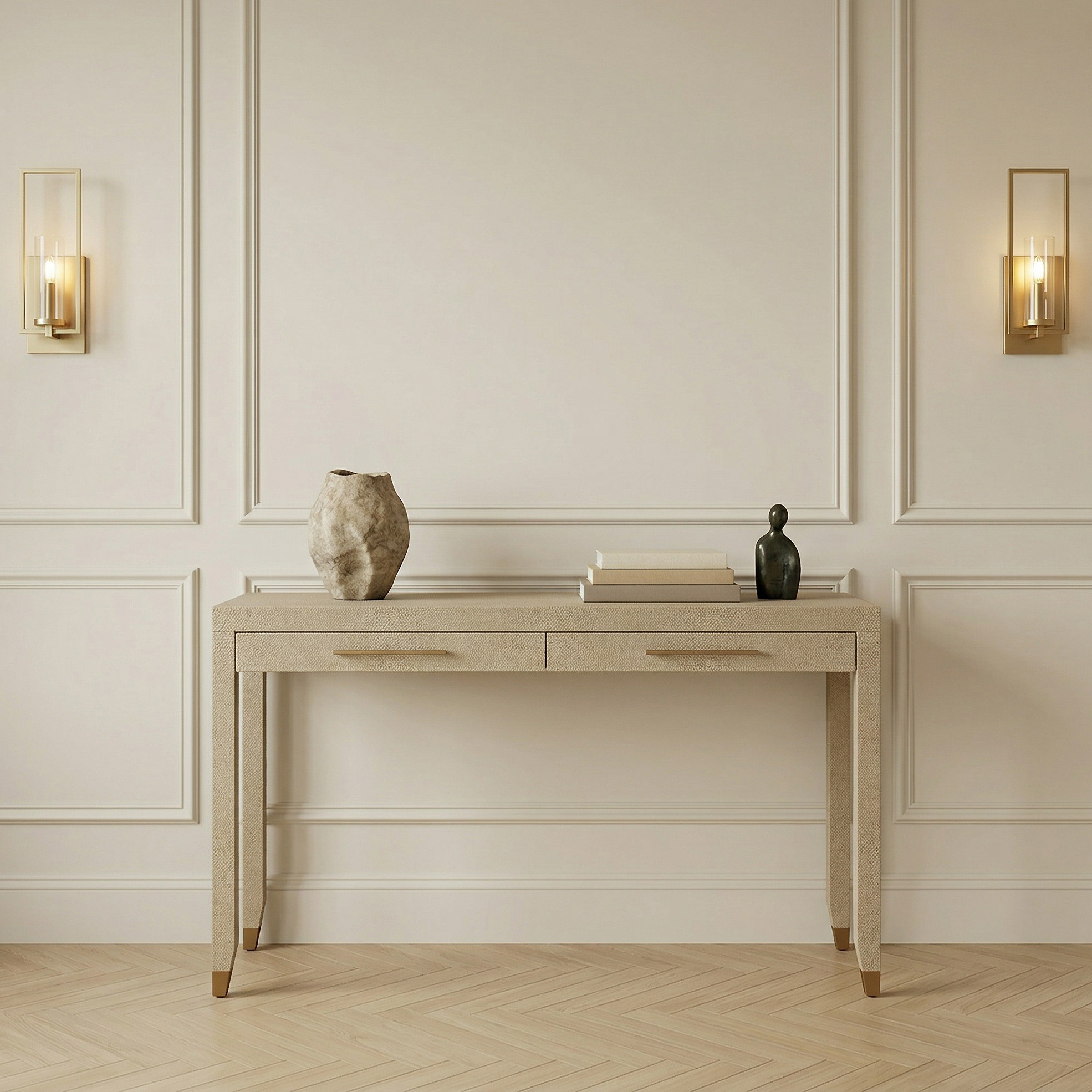 Richmond Shagreen 2 Drawer Dressing Table Console