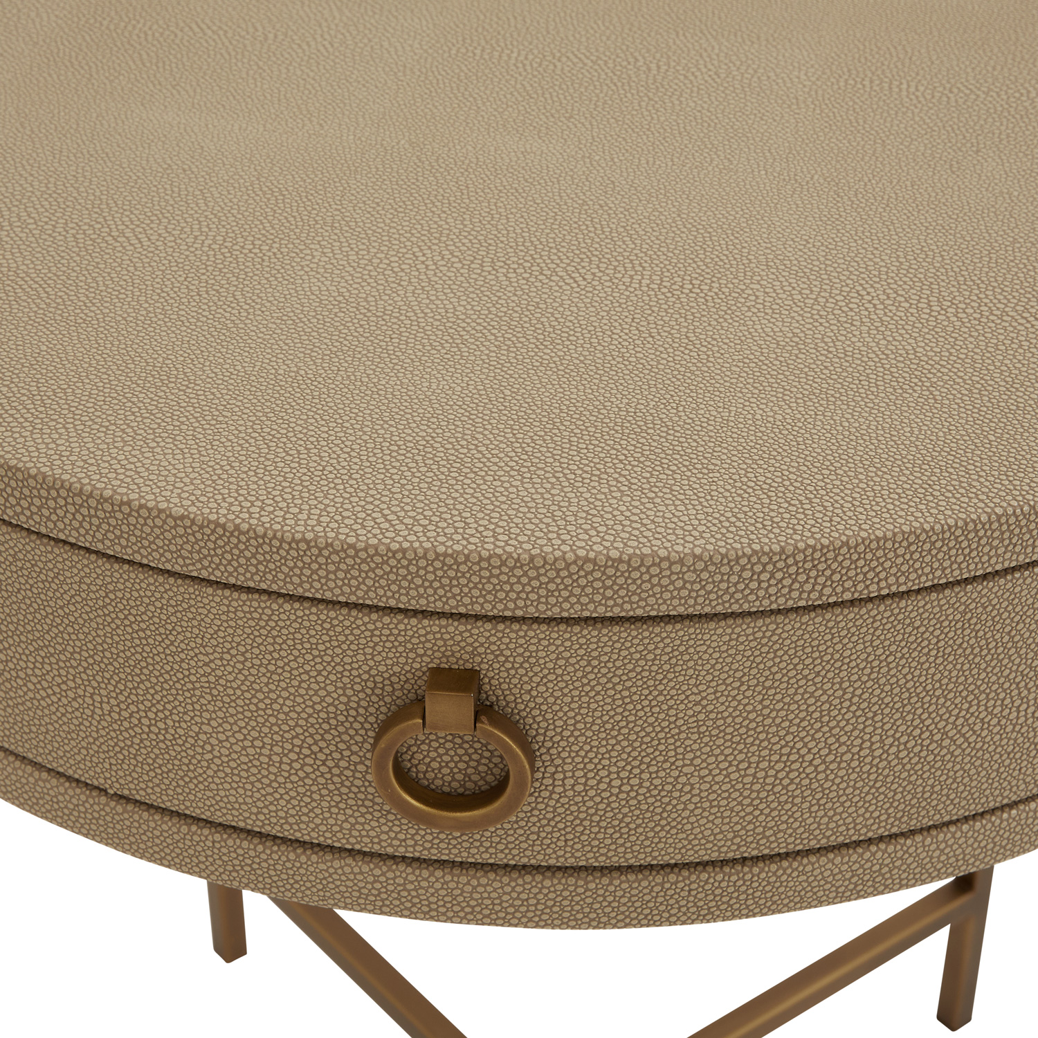 Richmond Circular Shagreen 1 Drawer Lamp Table