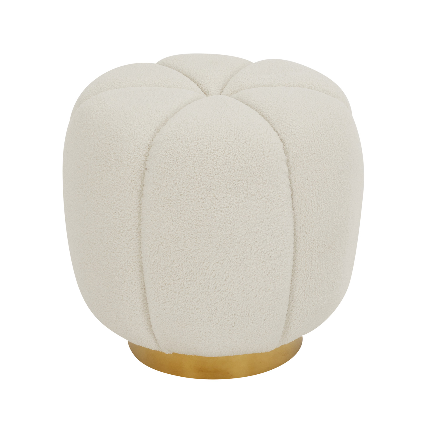 Charlotte Boucle Cloud Stool – Gold Base