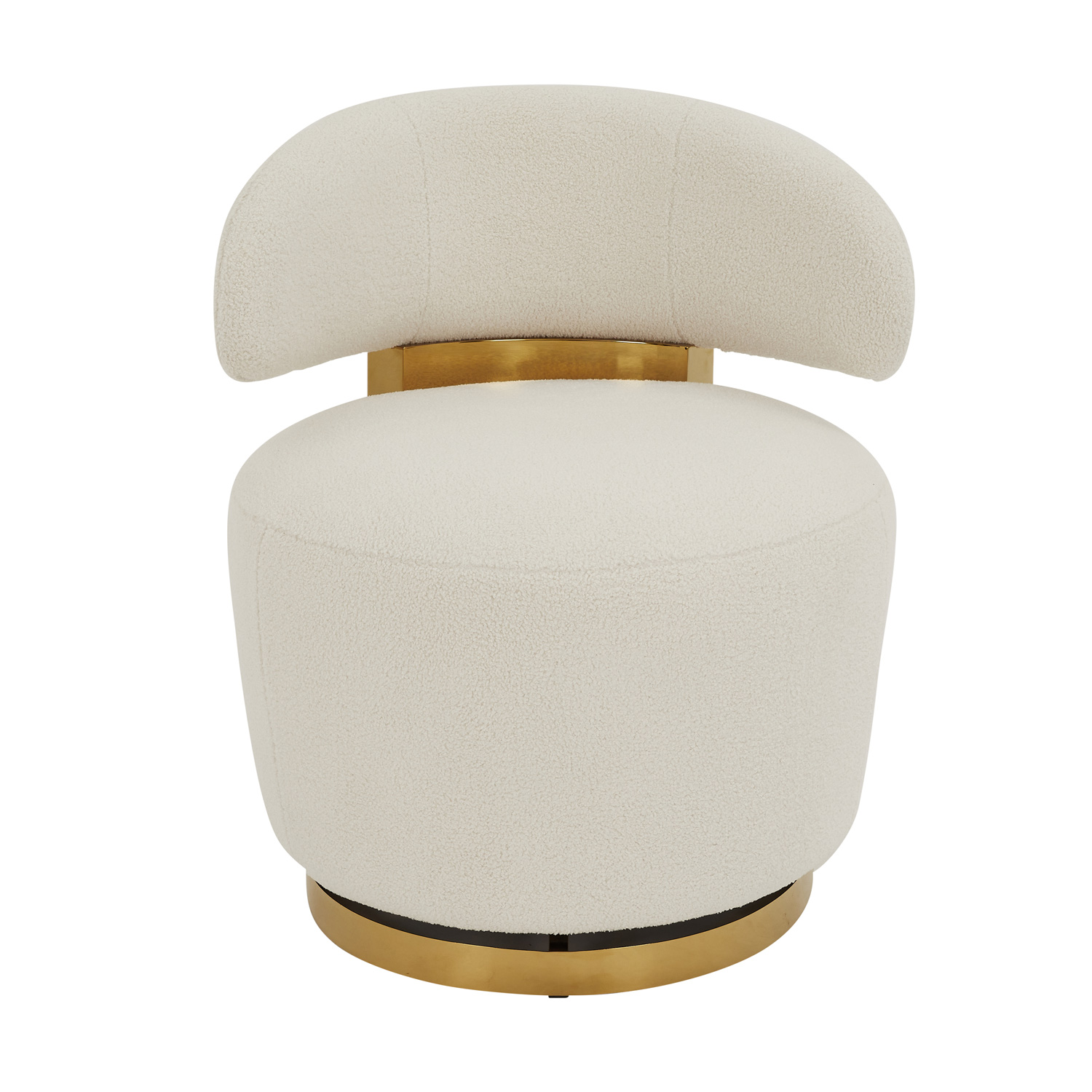 Cecilia Boucle Lounge Chair – Gold Base