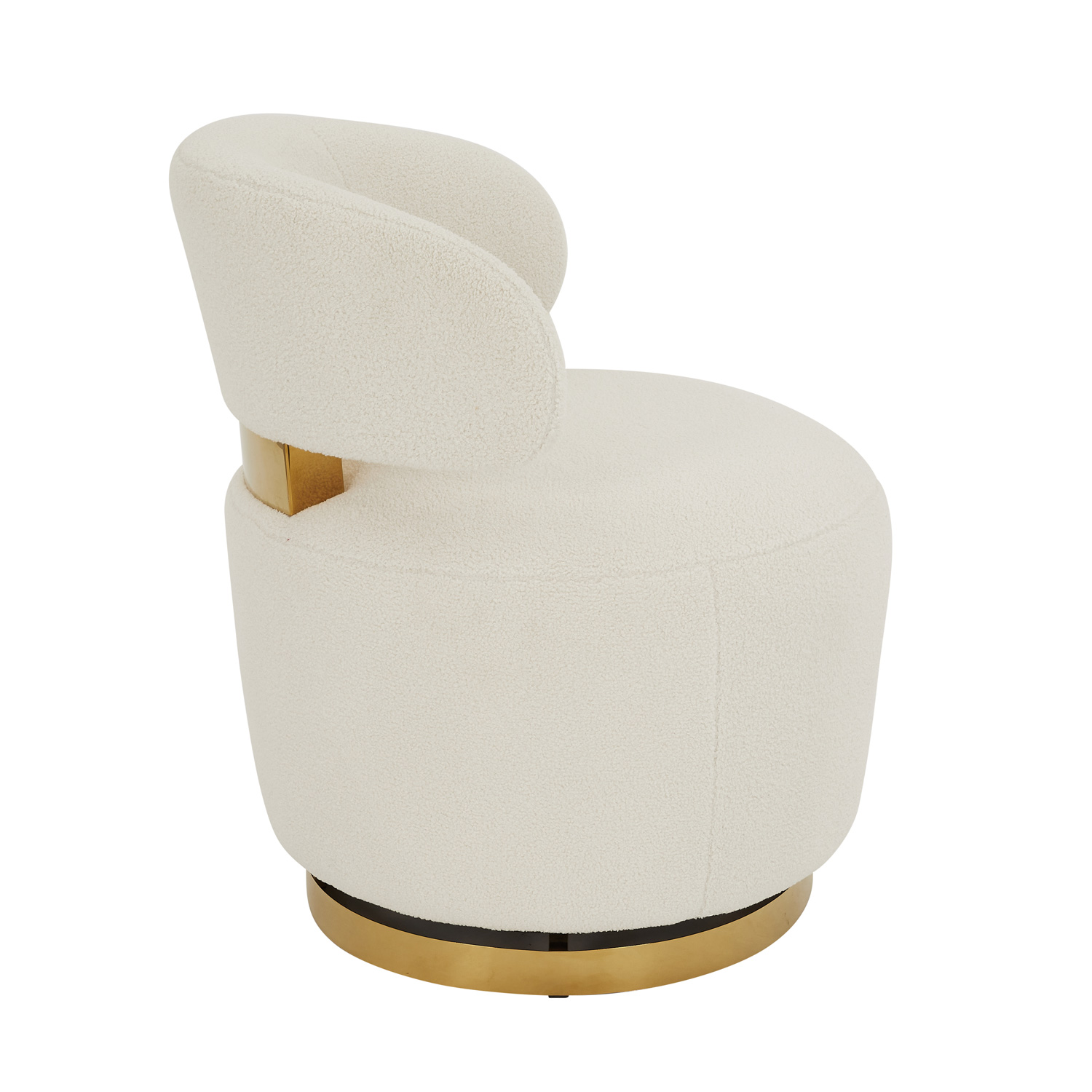 Cecilia Boucle Lounge Chair – Gold Base