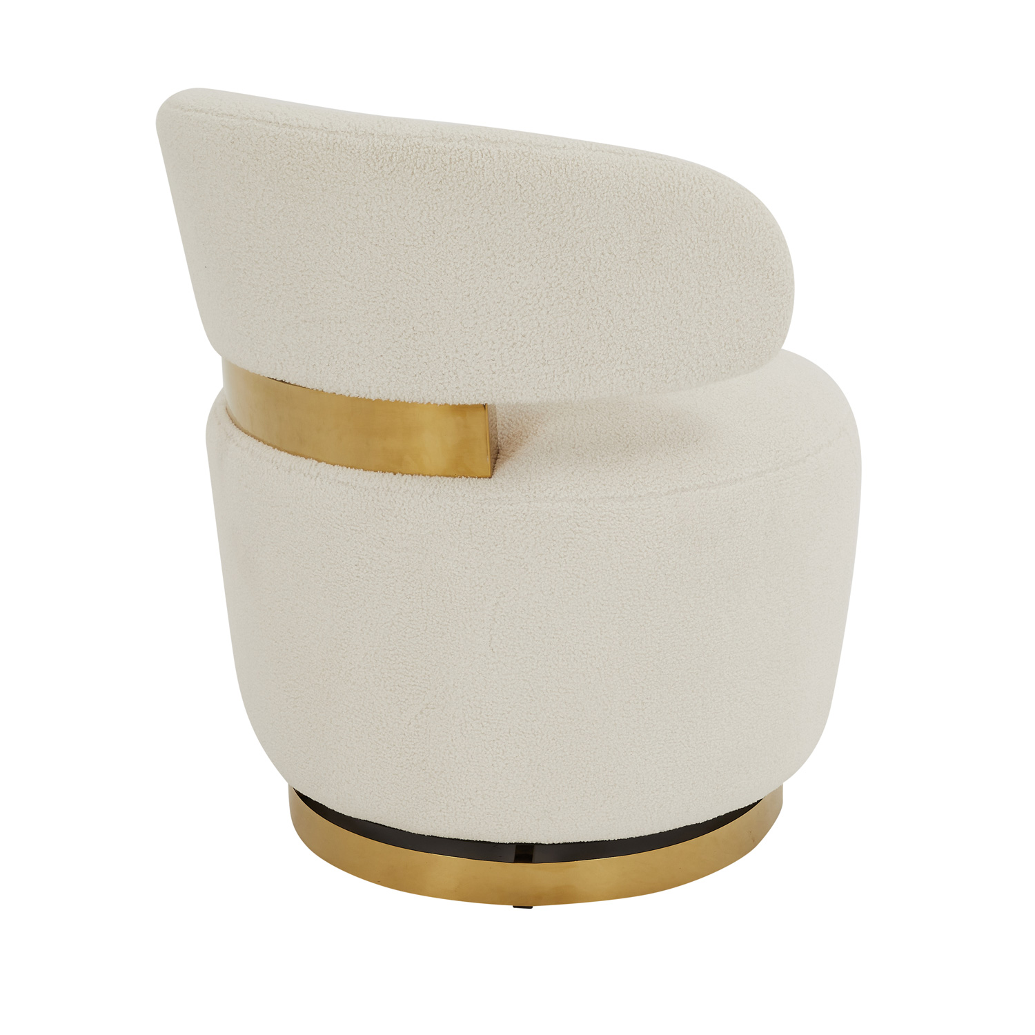 Cecilia Boucle Lounge Chair – Gold Base