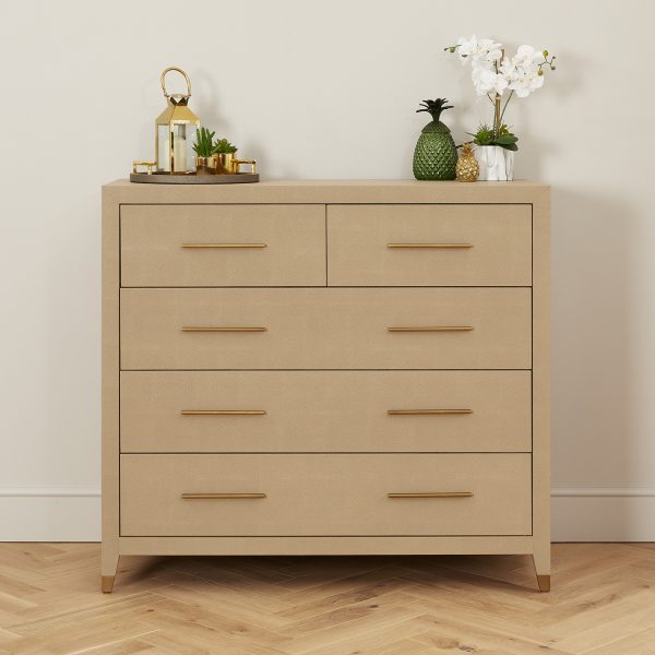 Richmond Shagreen Five Drawer Large Chest