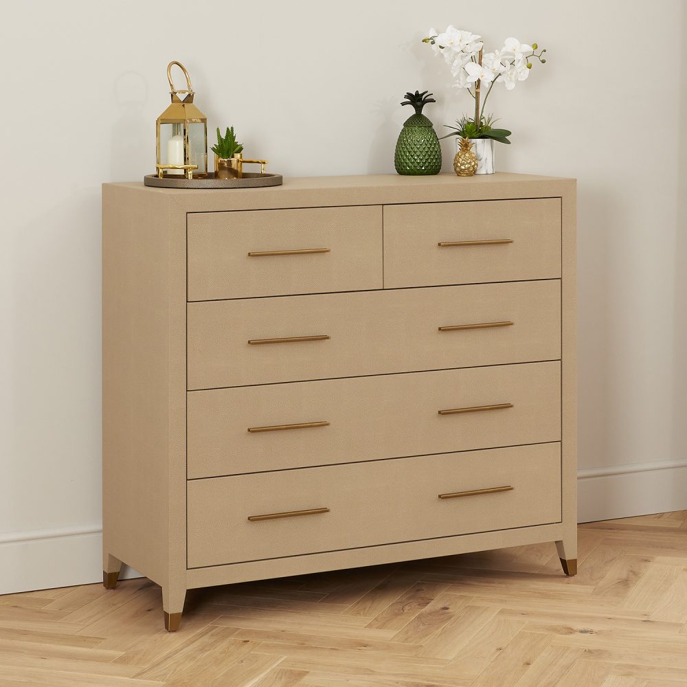 Richmond Shagreen Five Drawer Large Chest - Image 2