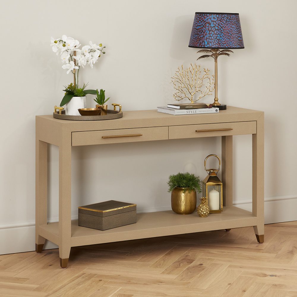 Richmond Shagreen 2 Drawer Console Table - Image 2