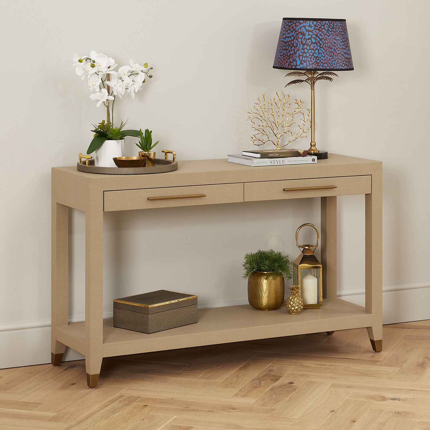 Richmond Shagreen 2 Drawer Console Table