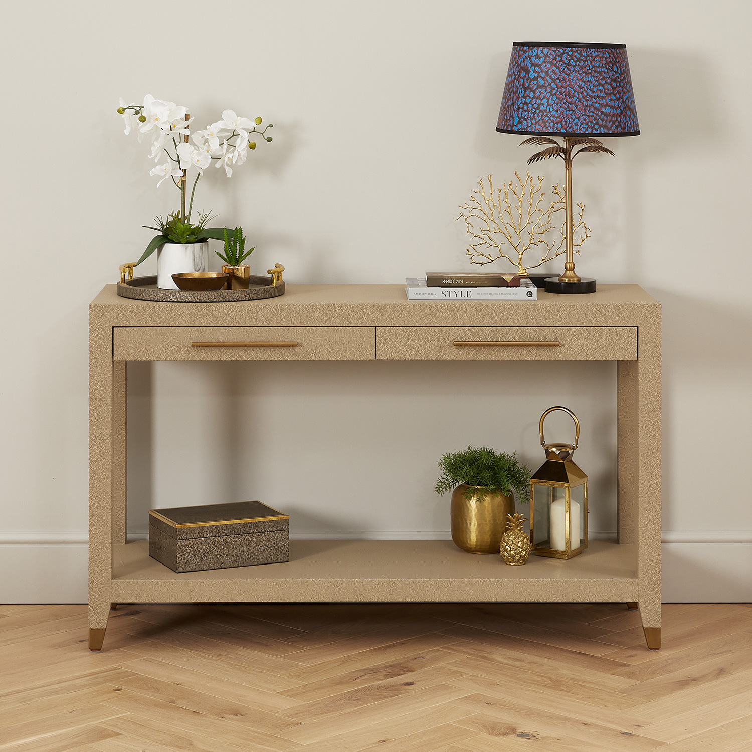 Richmond Shagreen 2 Drawer Console Table